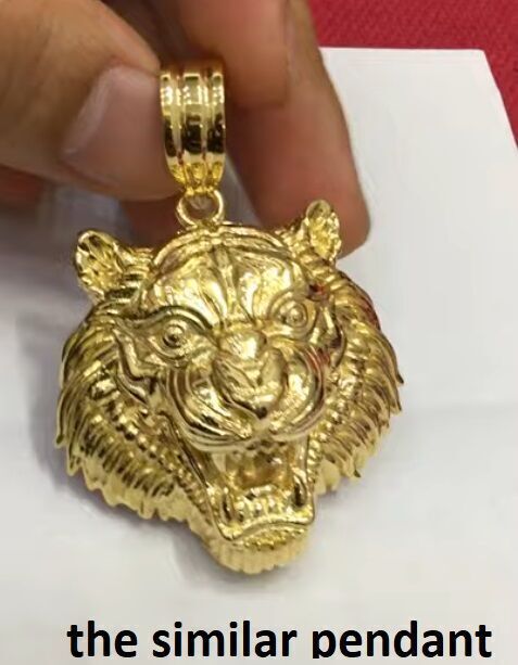 Tiger Head Pendant 3D Jewelry Model 02 3D print model_9