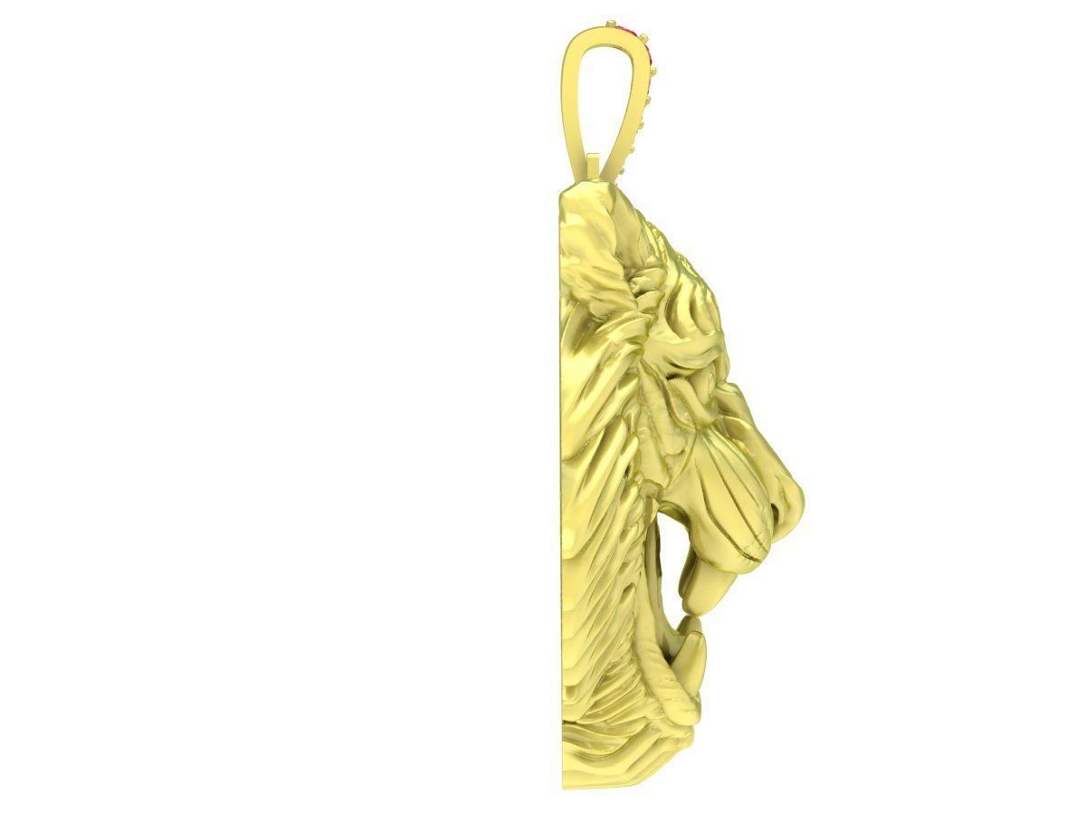 Tiger Head Pendant 3D Jewelry Model 02 3D print model_4