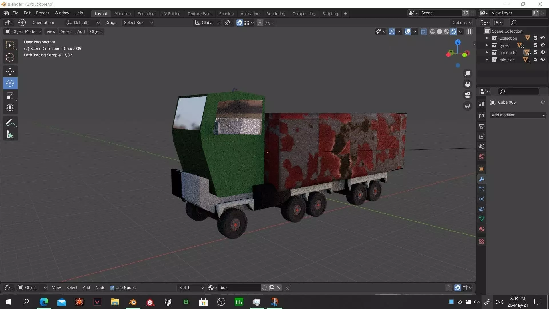 simple truck  Free 3D model_0