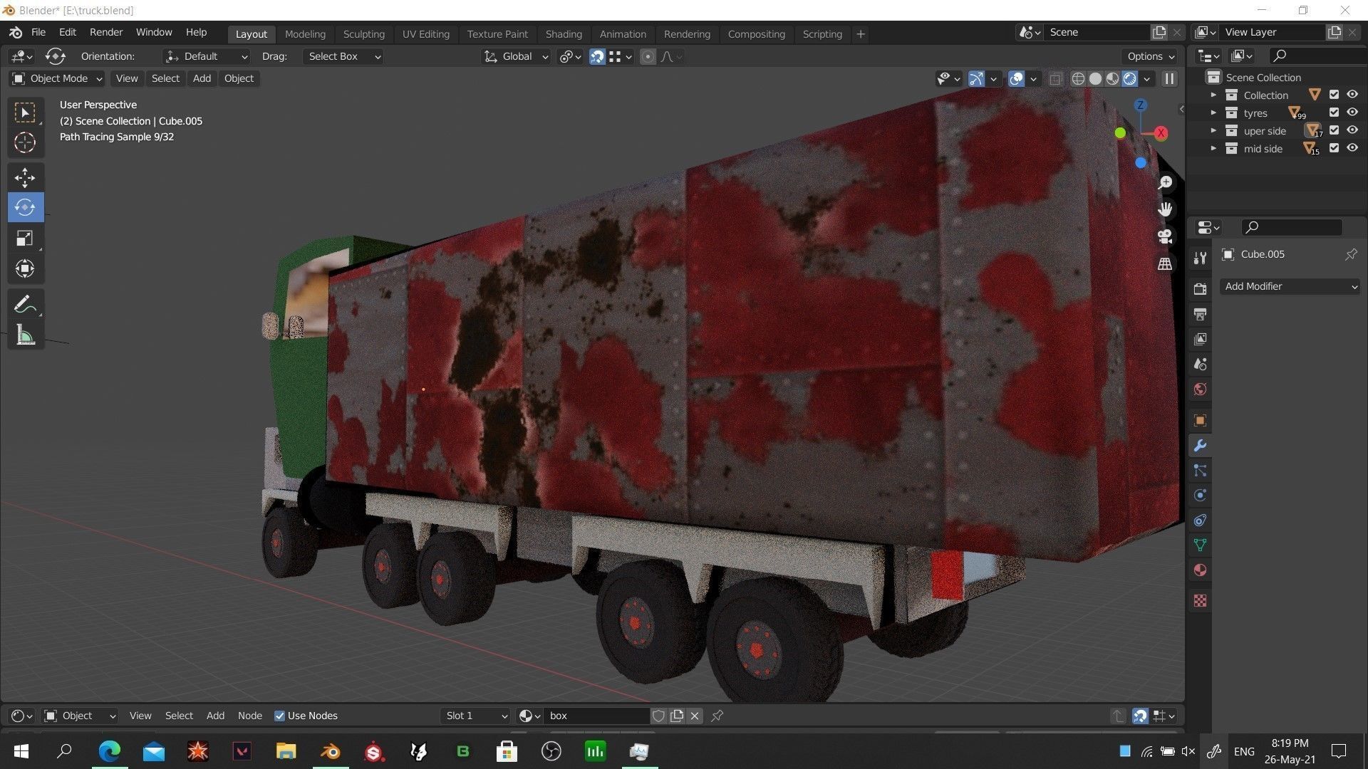 simple truck  Free 3D model_4