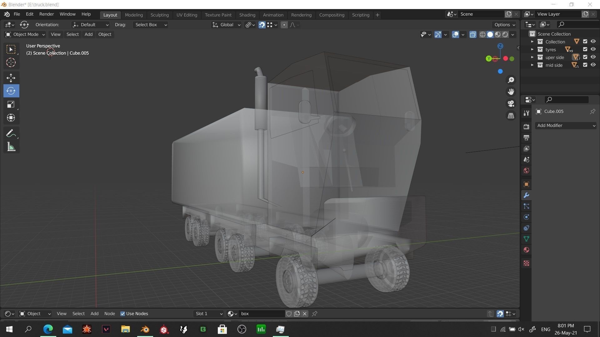 simple truck  Free 3D model_2