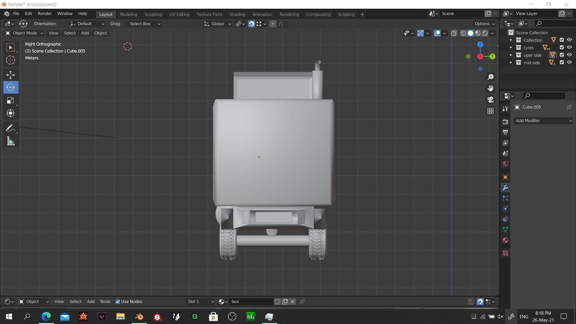 simple truck  Free 3D model_3