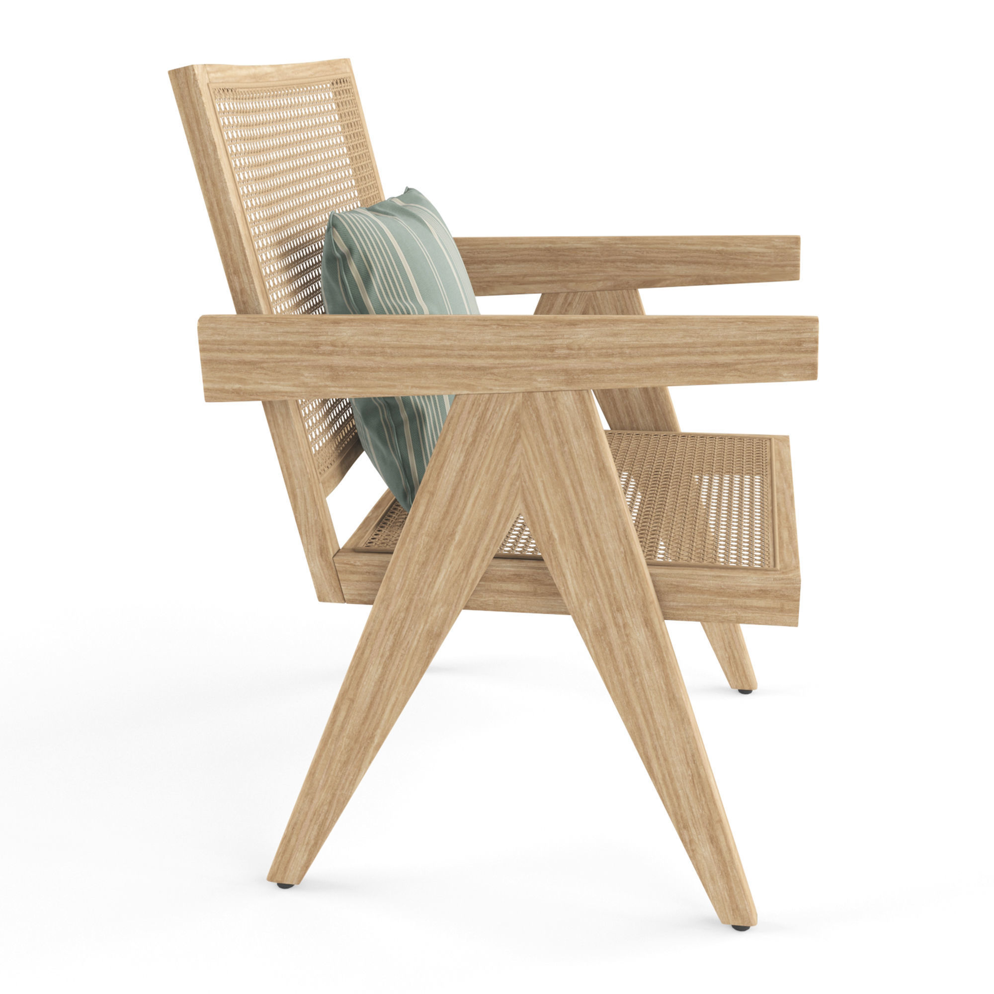 Lounge chair Sissi with wickerwork 3D model_1