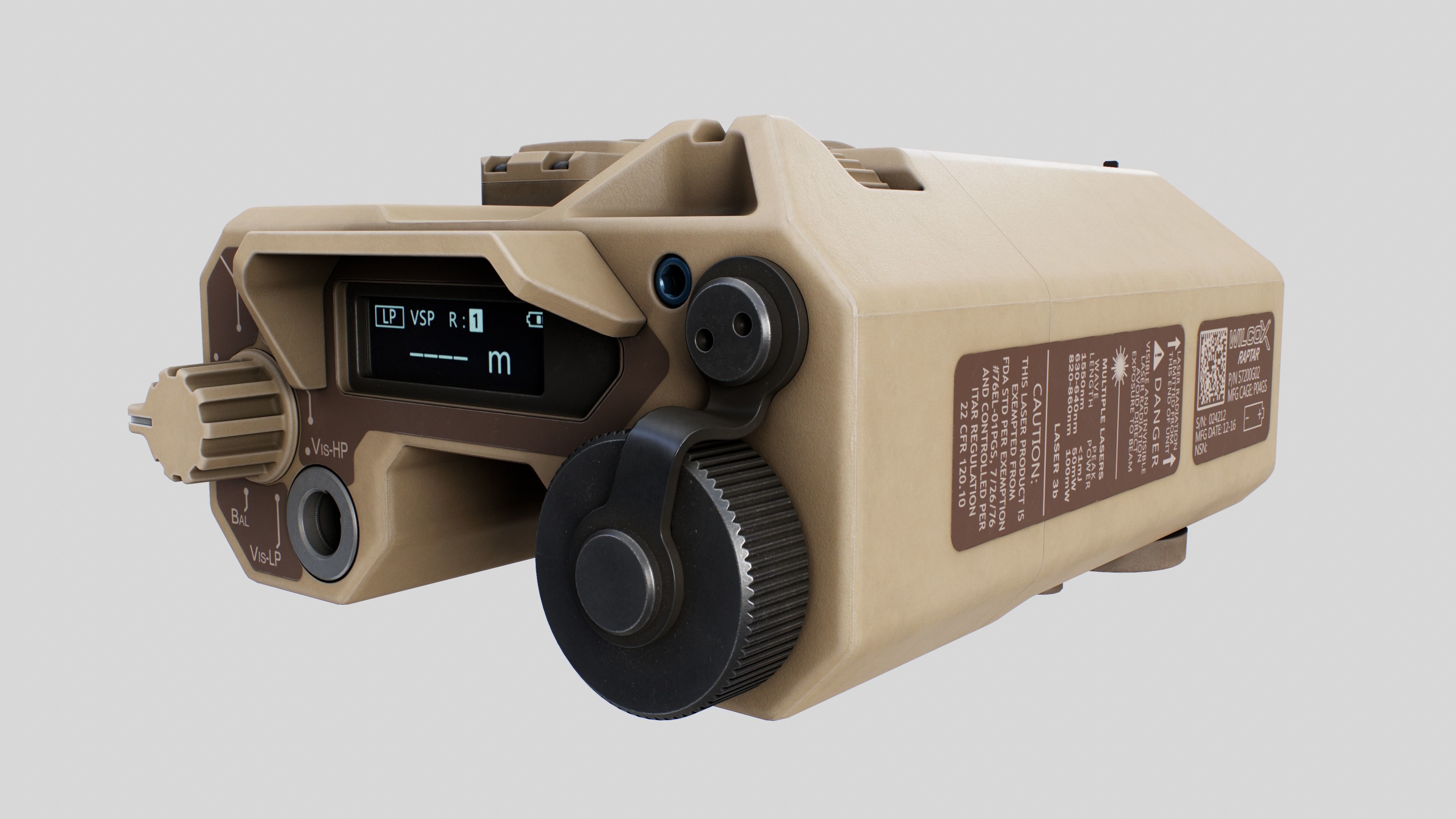Wilcox Raptar-S Laser Range Finder Low-poly 3D model_9