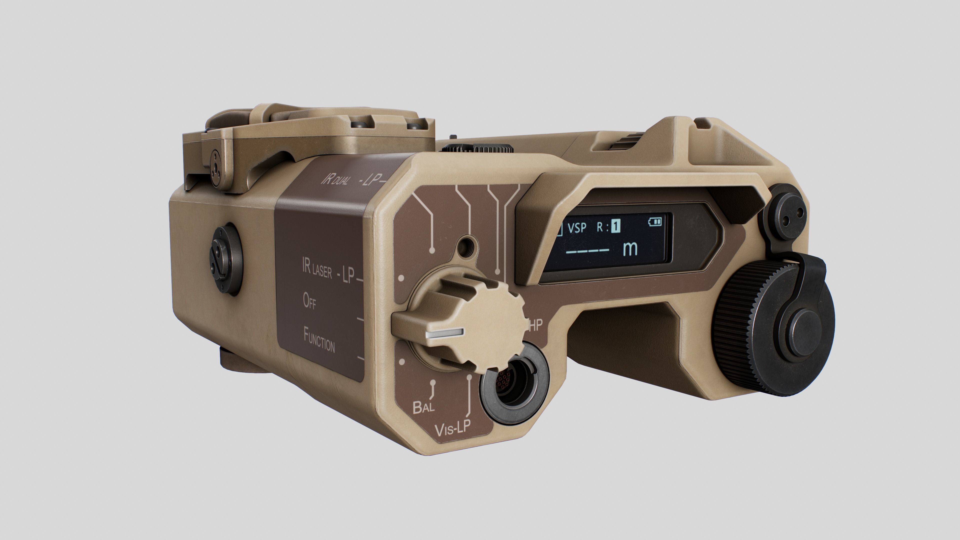 Wilcox Raptar-S Laser Range Finder Low-poly 3D model_7