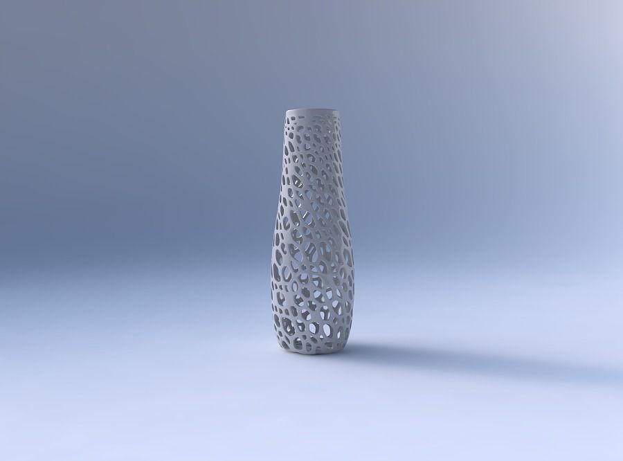 Vase with squeezed and twisted organic lattice 3D print model_4
