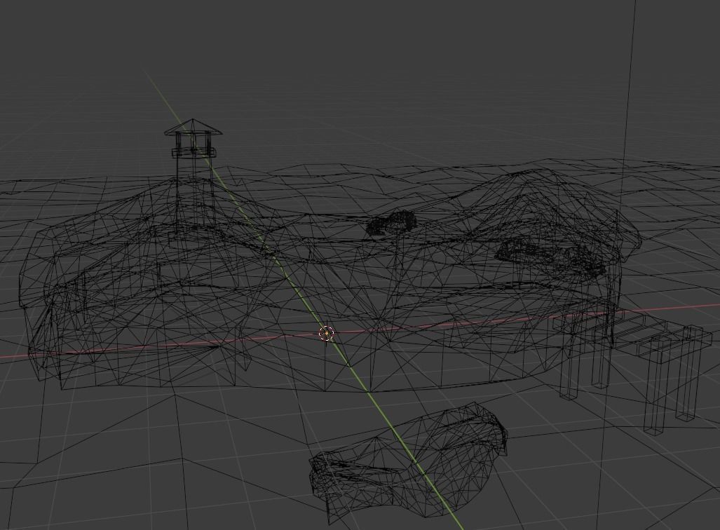 Ligthhouse island with lighthouse Low-poly 3D model_6