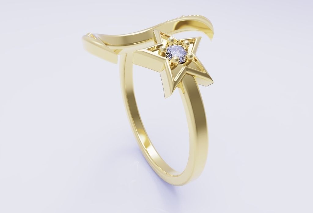 moon star Free 3D print model_20