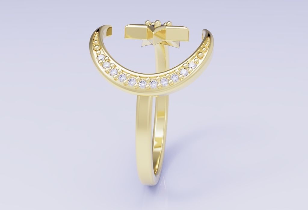 moon star Free 3D print model_21