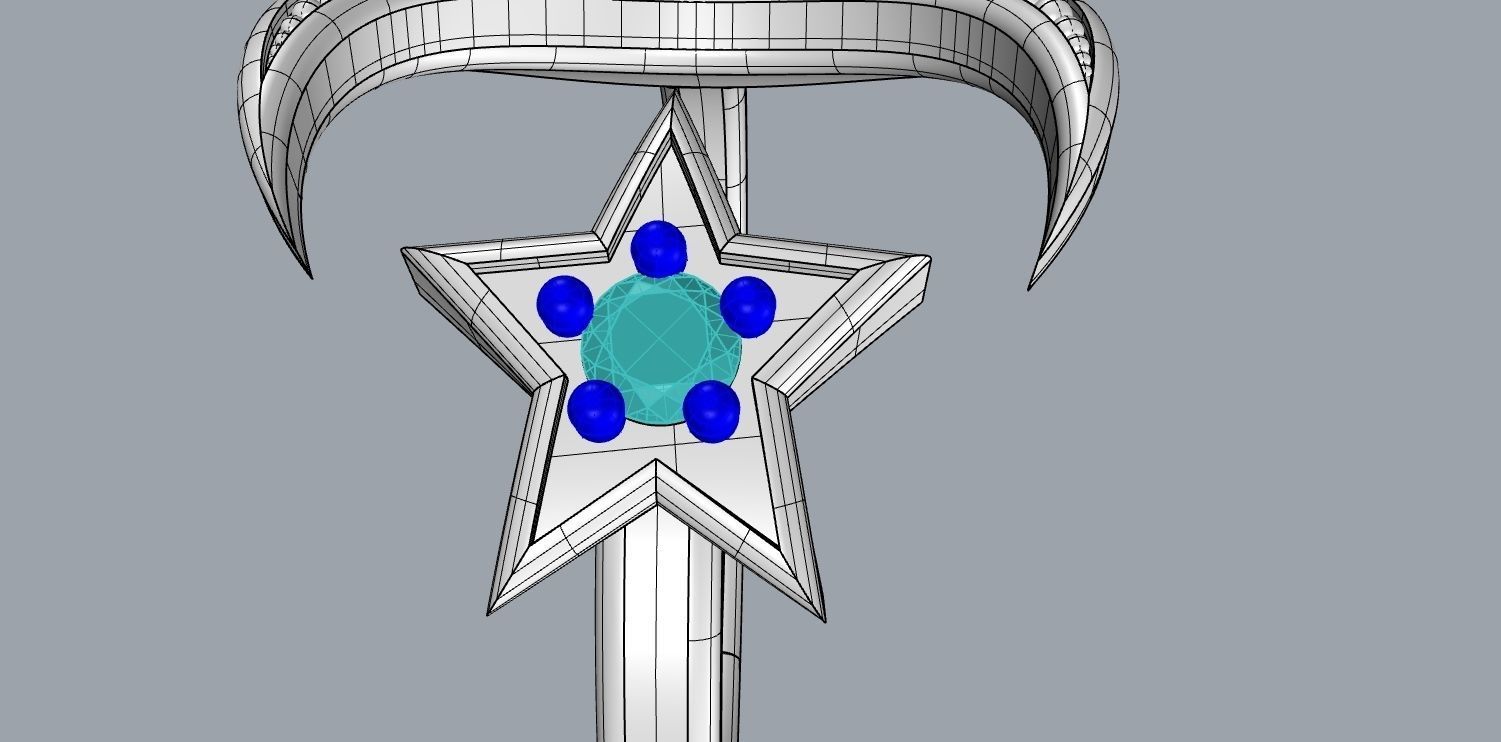 moon star Free 3D print model_12