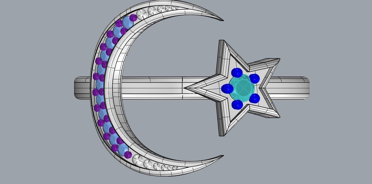 moon star Free 3D print model_8