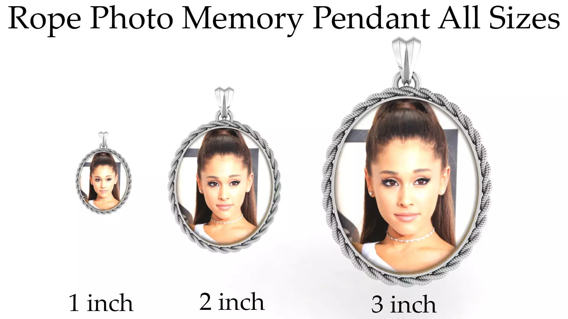 Rope Photo Memory Pendant  All sizes 3D Model Collection_0