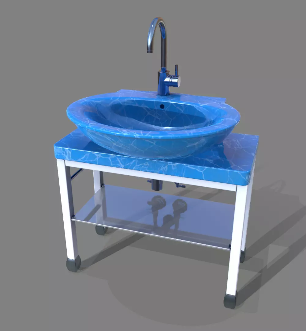 Porcelain sink v1 3D model_0