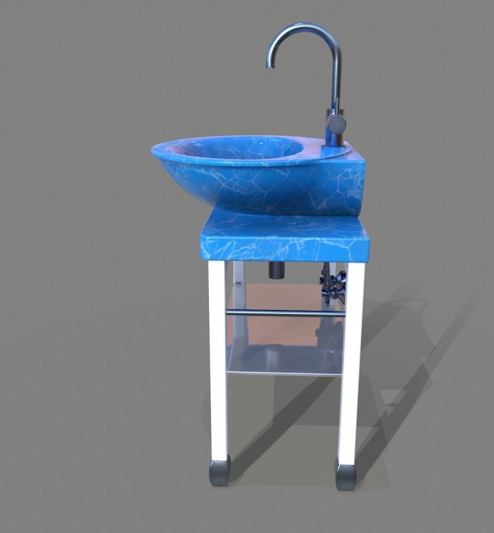 Porcelain sink v1 3D model_2