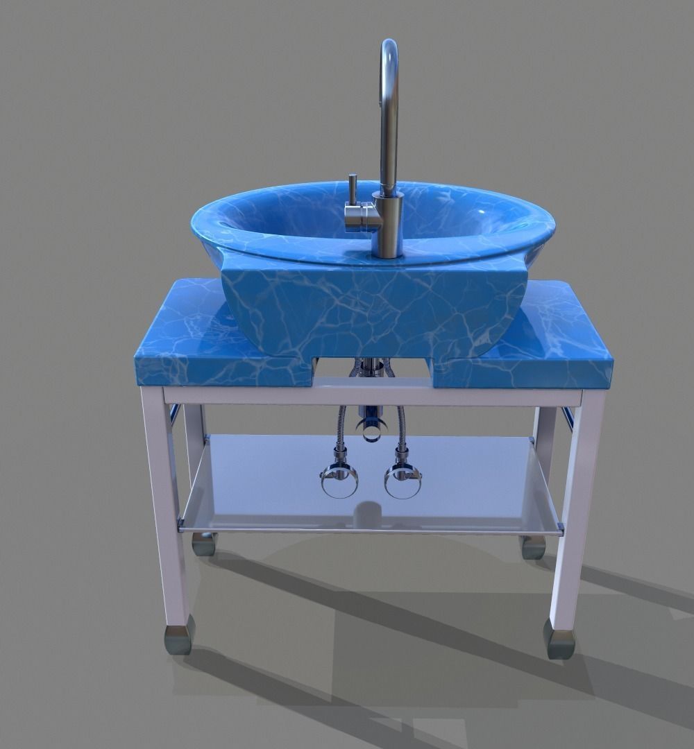 Porcelain sink v1 3D model_3