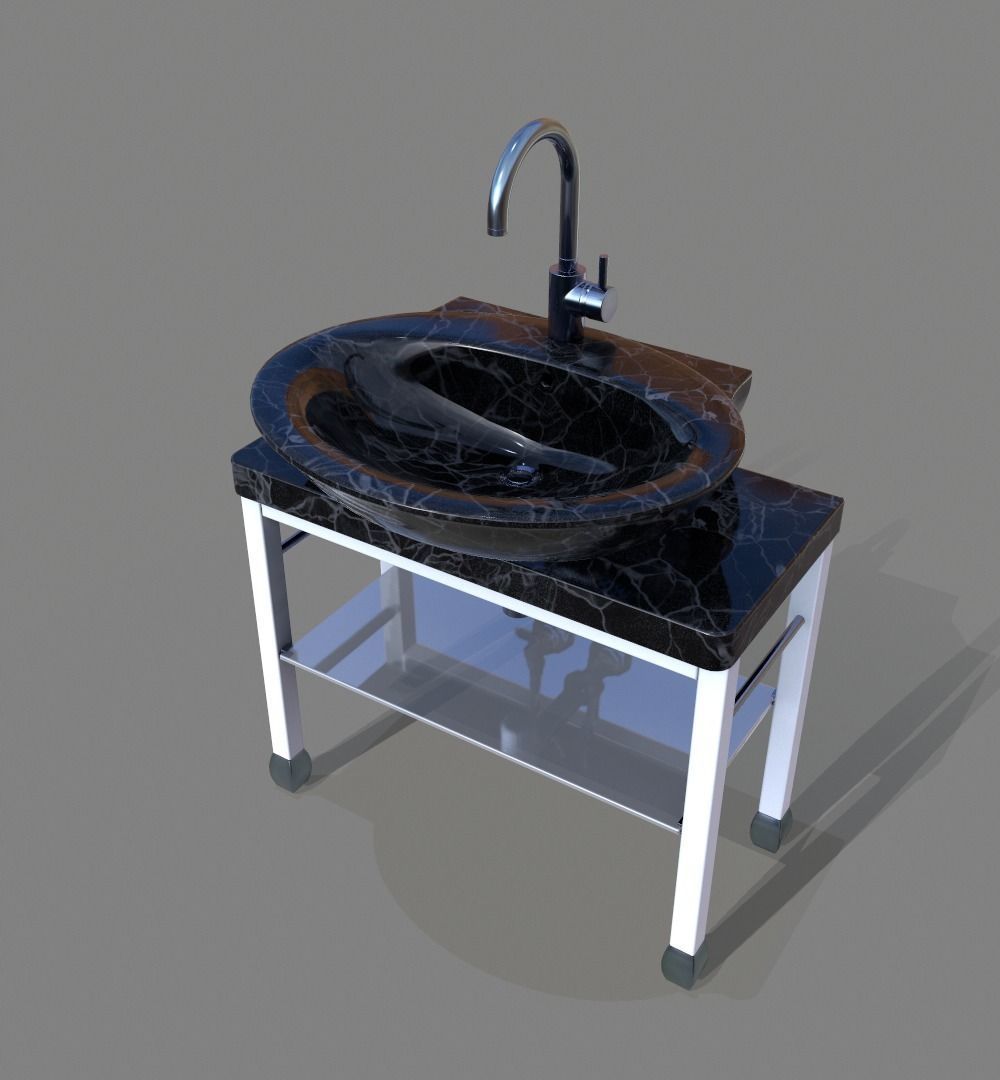 Porcelain sink v1 3D model_9