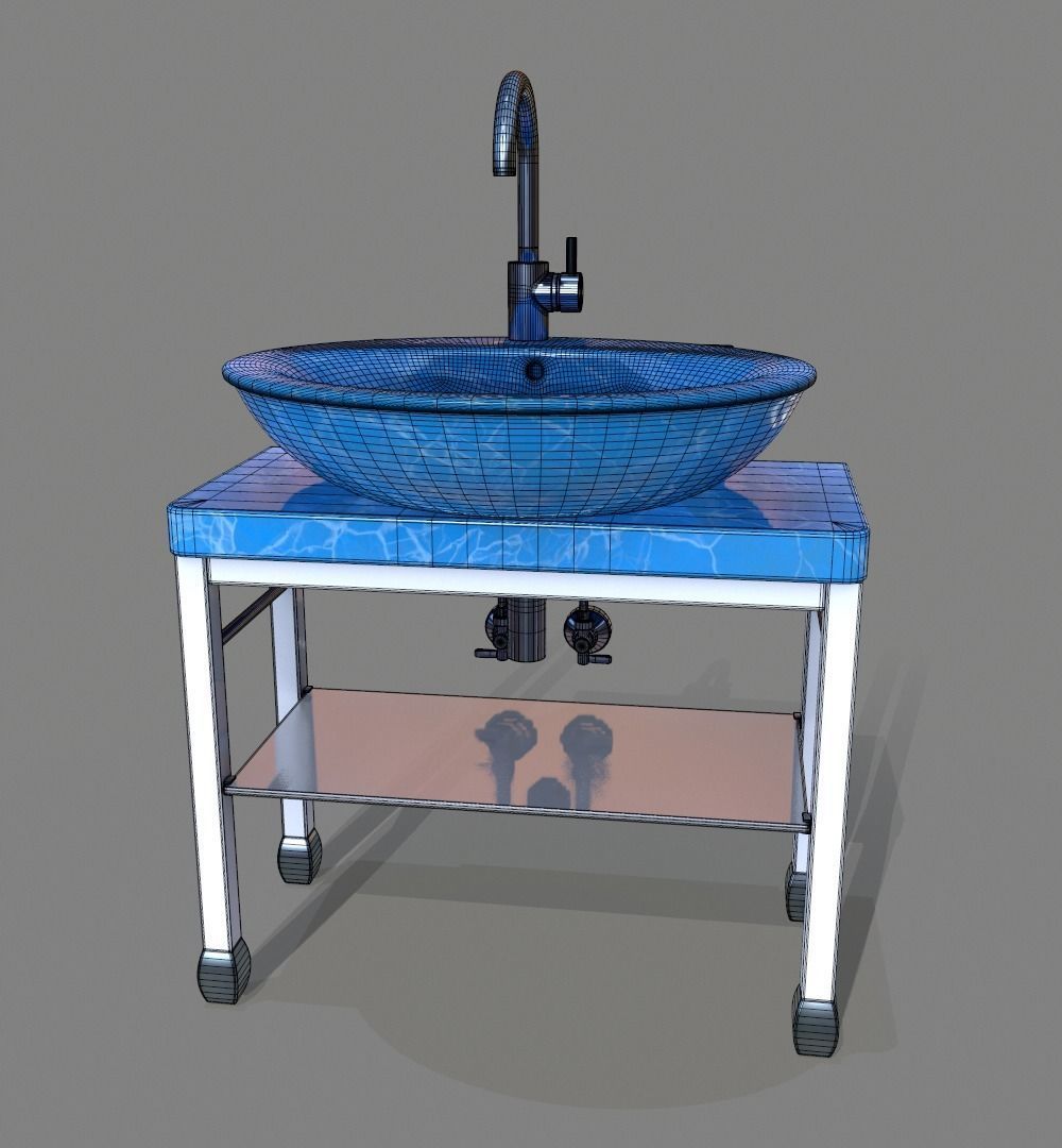 Porcelain sink v1 3D model_6