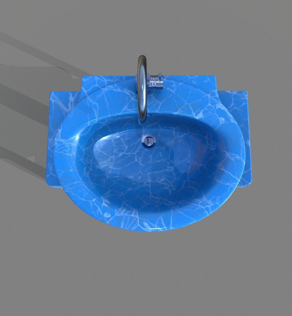 Porcelain sink v1 3D model_4