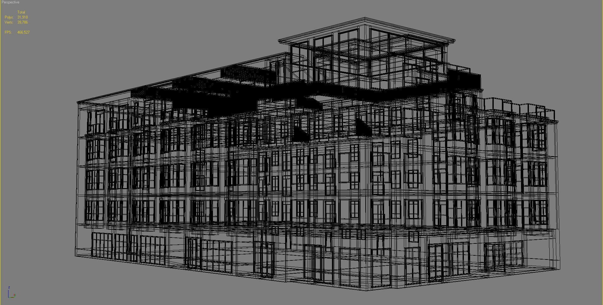 Modern Townhouse Building 2 3D model_7