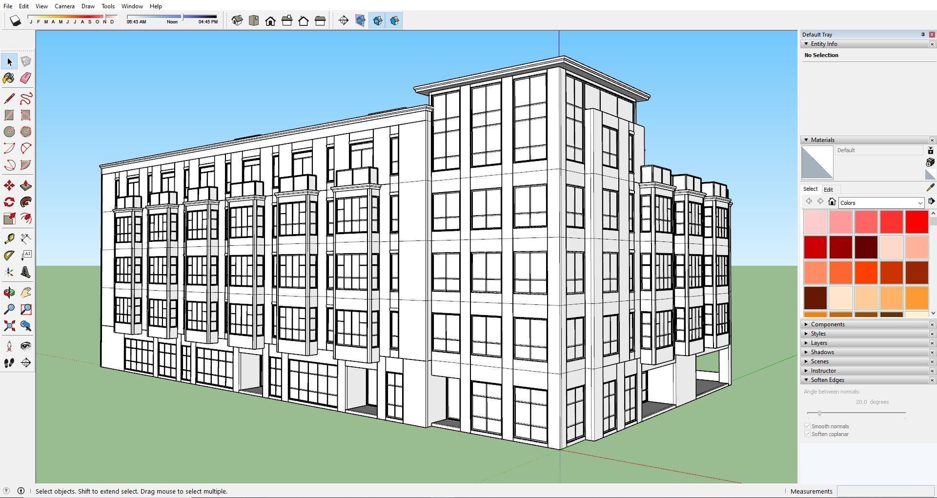 Modern Townhouse Building 2 3D model_5