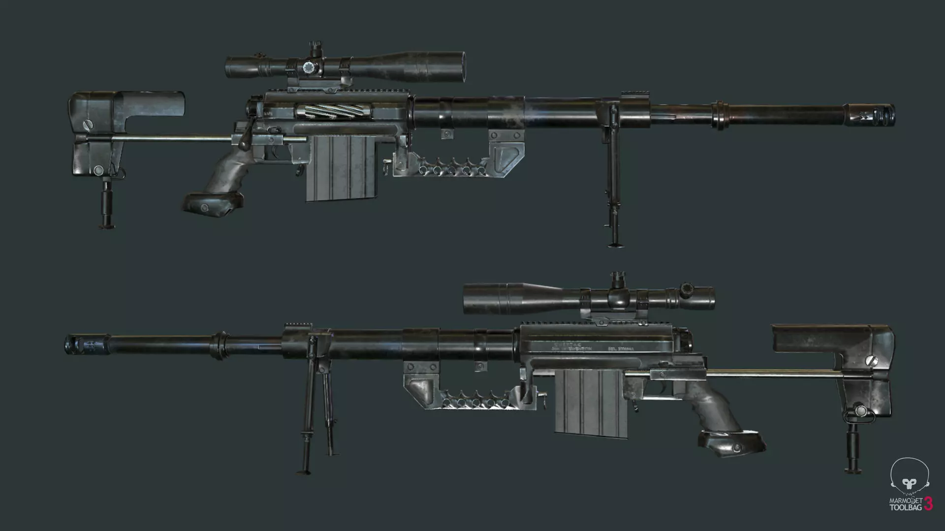 Cheytac M200 Low-poly 3D model_0
