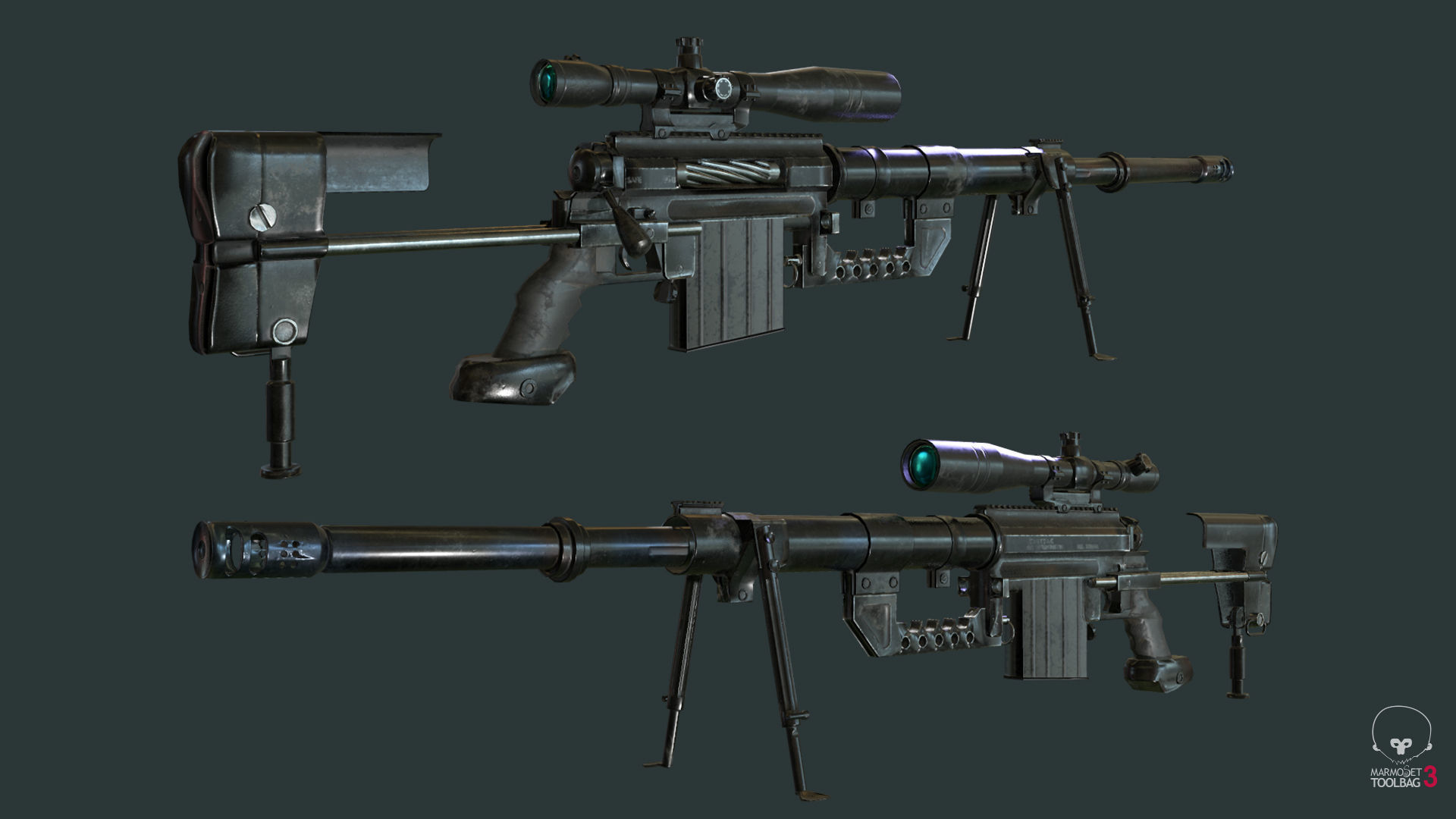 Cheytac M200 Low-poly 3D model_1