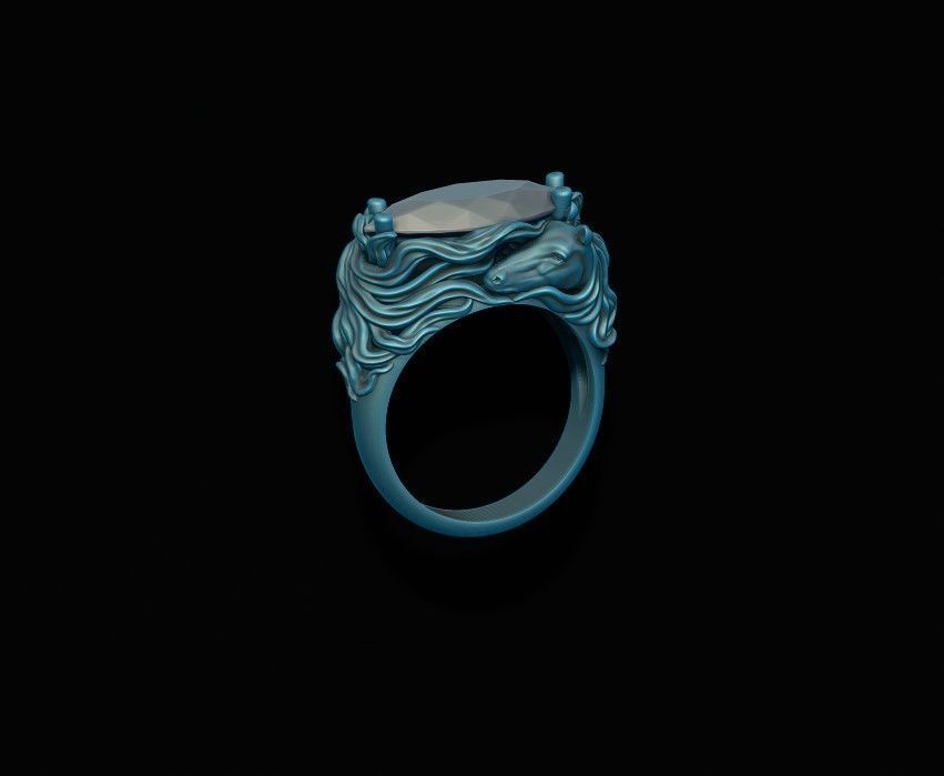 Horse ring 3D print model_6