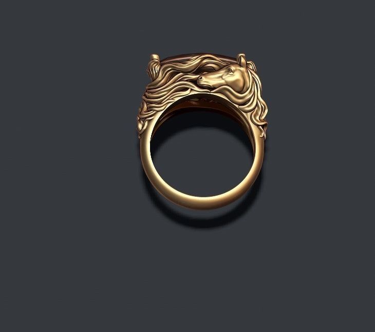 Horse ring 3D print model_7