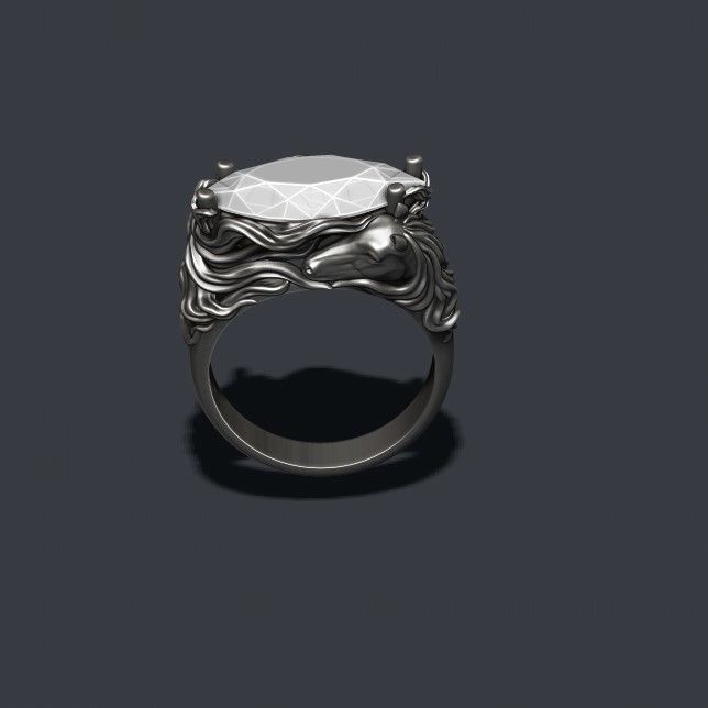 Horse ring 3D print model_3