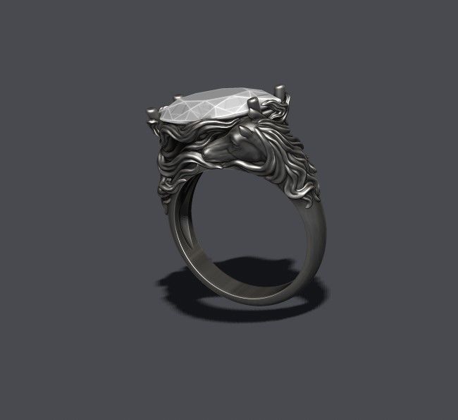 Horse ring 3D print model_4