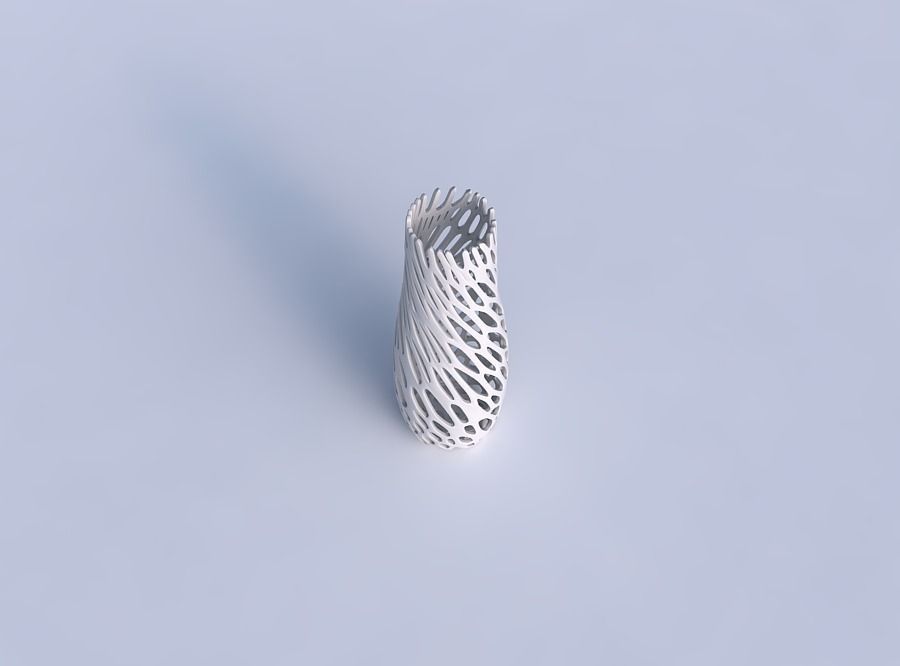 Vase with cracked and twisted organic lattice 2 3D print model_1
