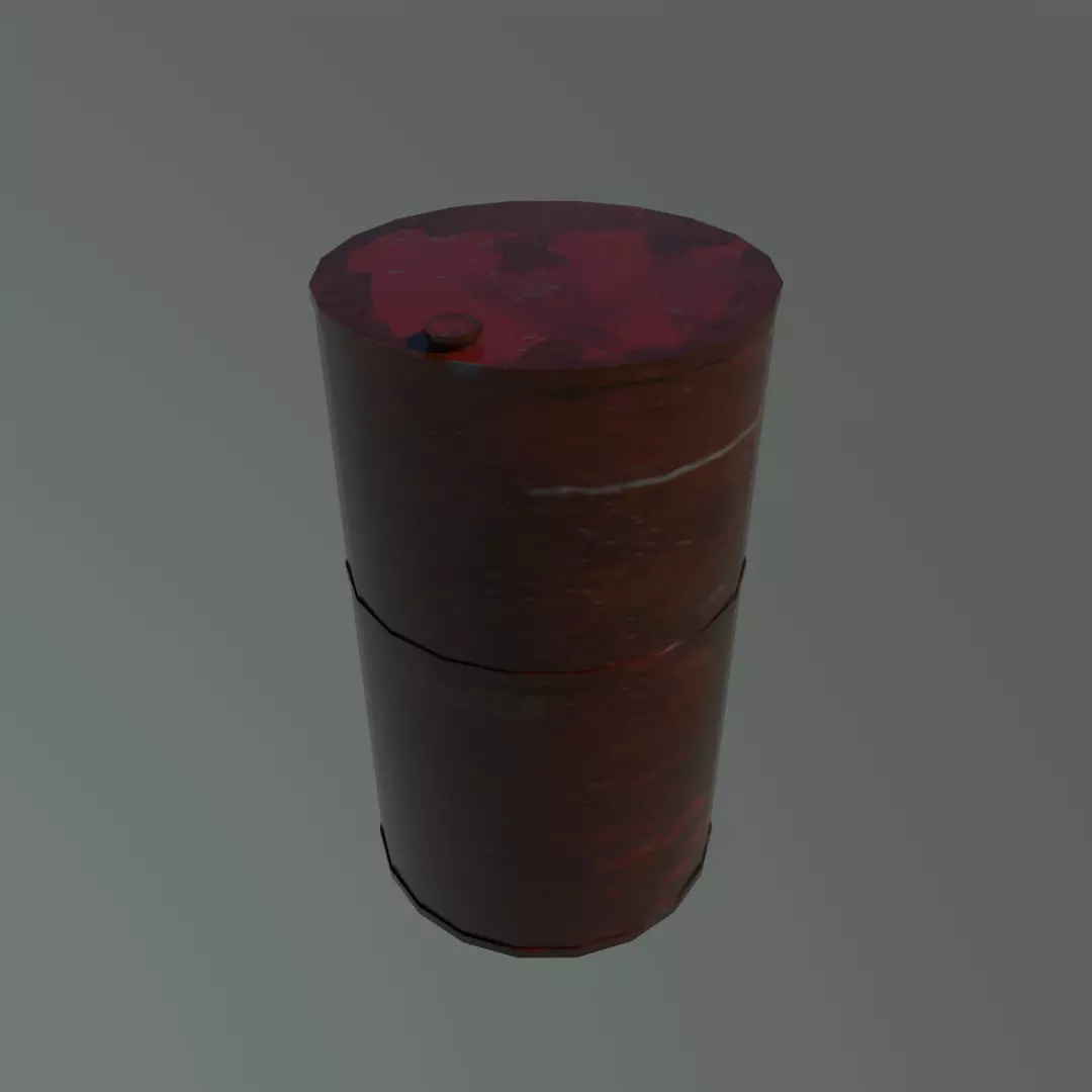 Oil barred rusted Free low-poly 3D model