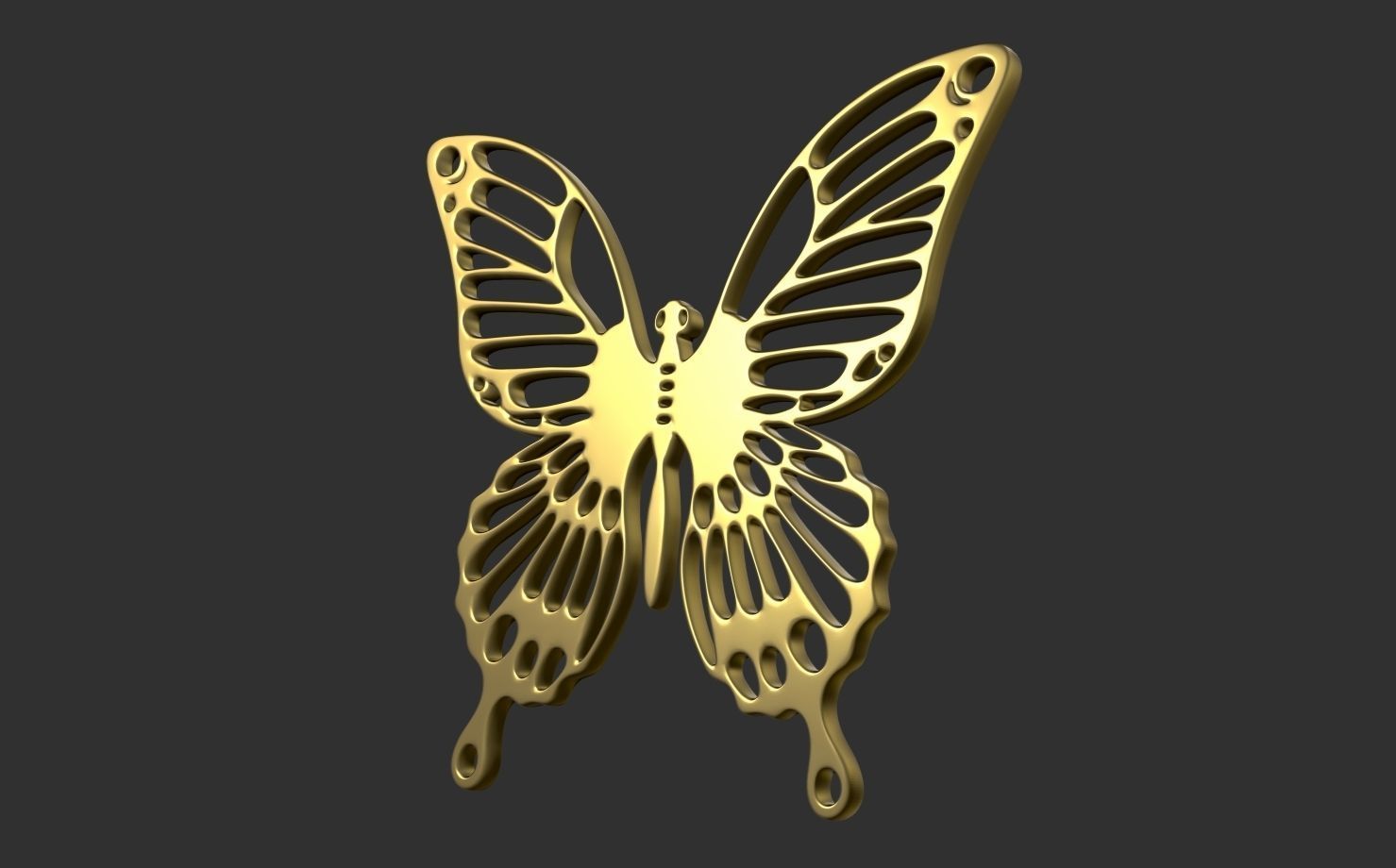 Pendant Butterfly Free 3D print model_1