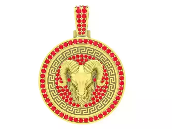 Diamond Goat Pendant Jewelry Model 04 3D print model