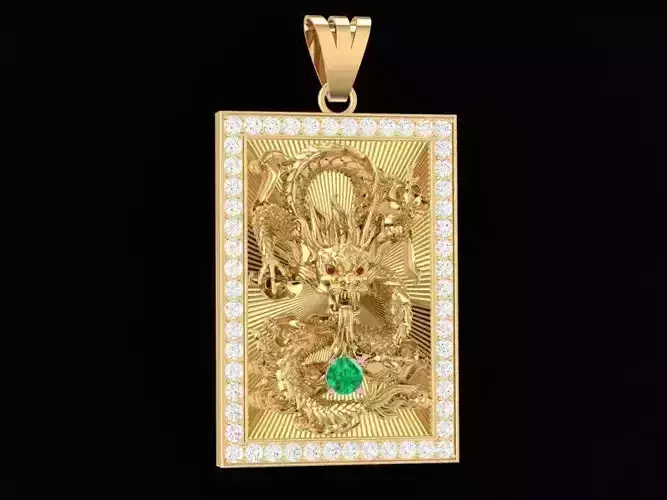 DIAMOND DRAGON PENDANT 05