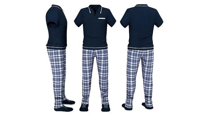 Mens Golf Outfit Low-poly 3D model