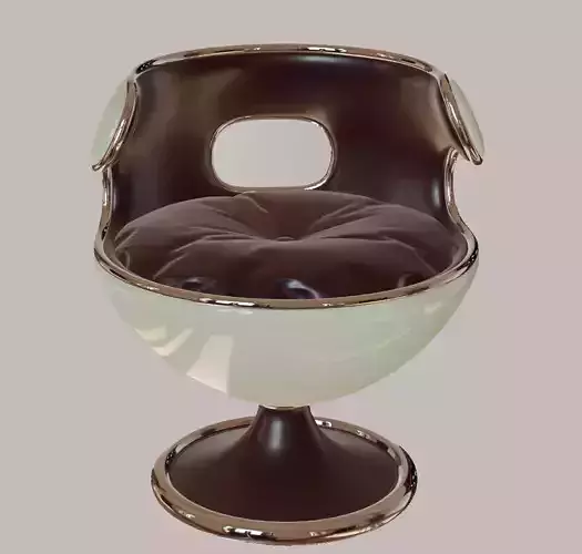 Round Leather Armchair