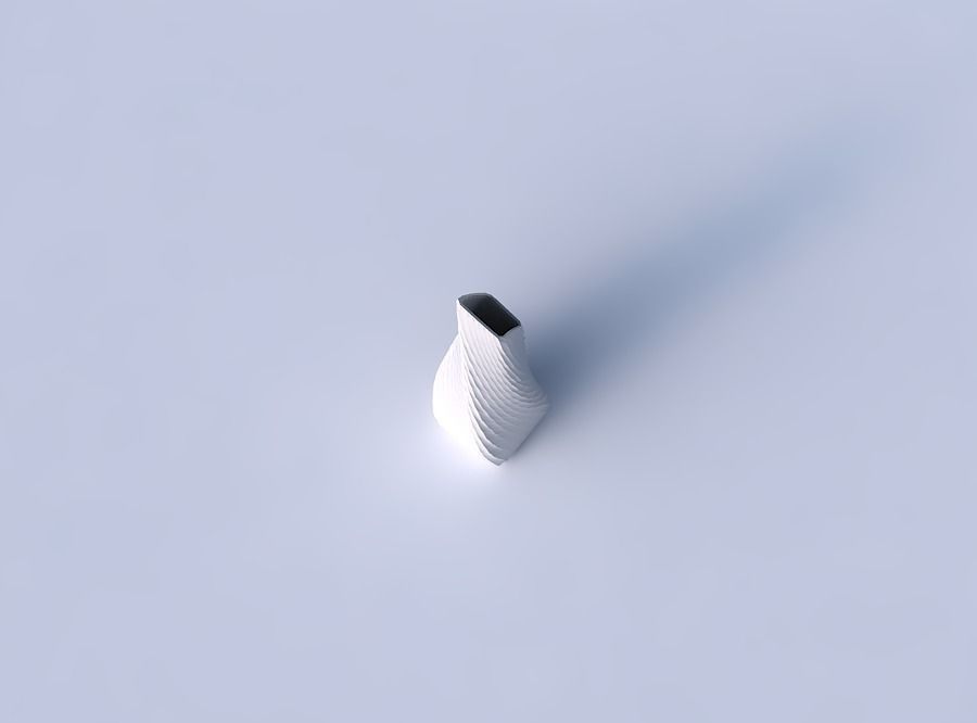 Vase twisted top bent rectangle with twisted diagonal grid pa... 3D print model_2