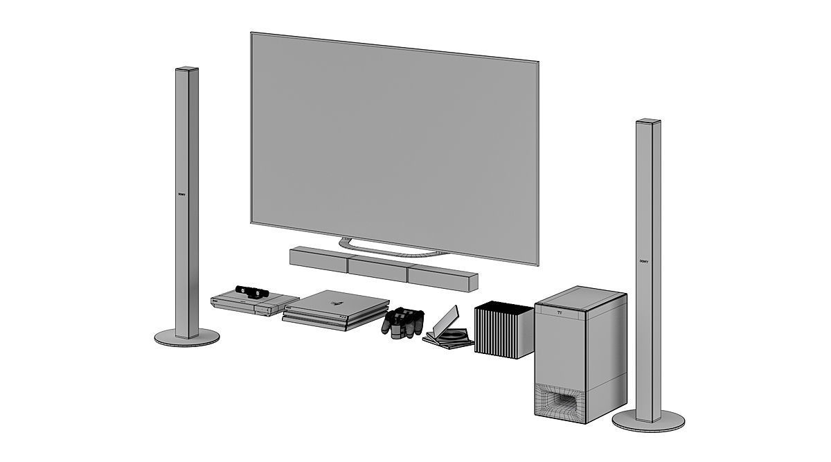 Sony Tv System BLENDER 3D Model Cycles 3D model_3