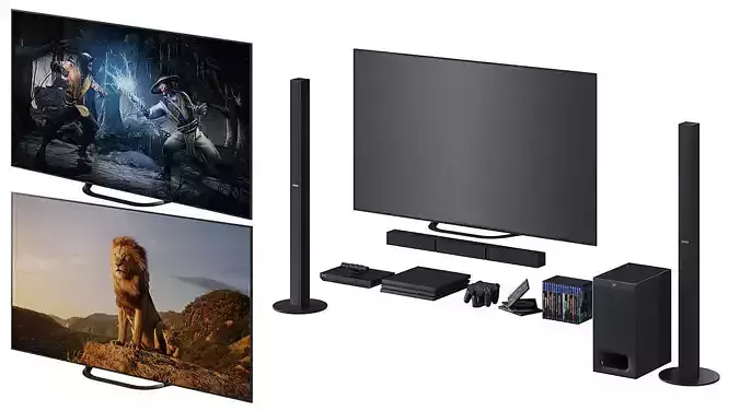 Sony Tv System BLENDER 3D Model Cycles