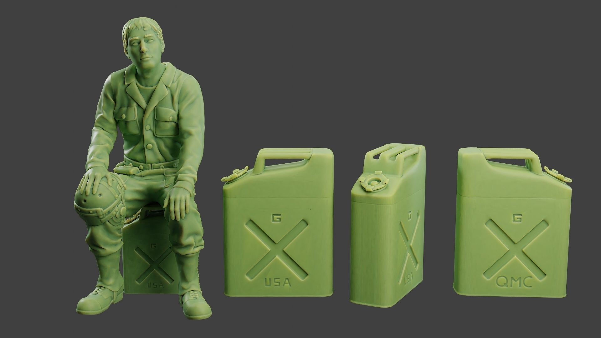 American Tank Crew ww2 ATC1 Pack1 3D Model Collection_14