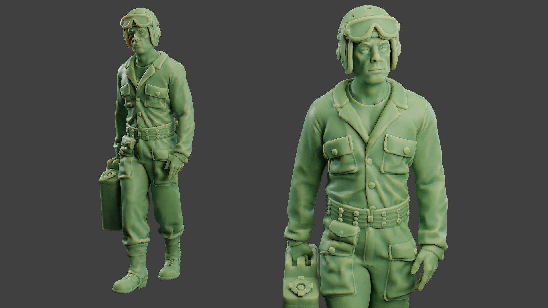American Tank Crew ww2 ATC1 Pack1 3D Model Collection_16