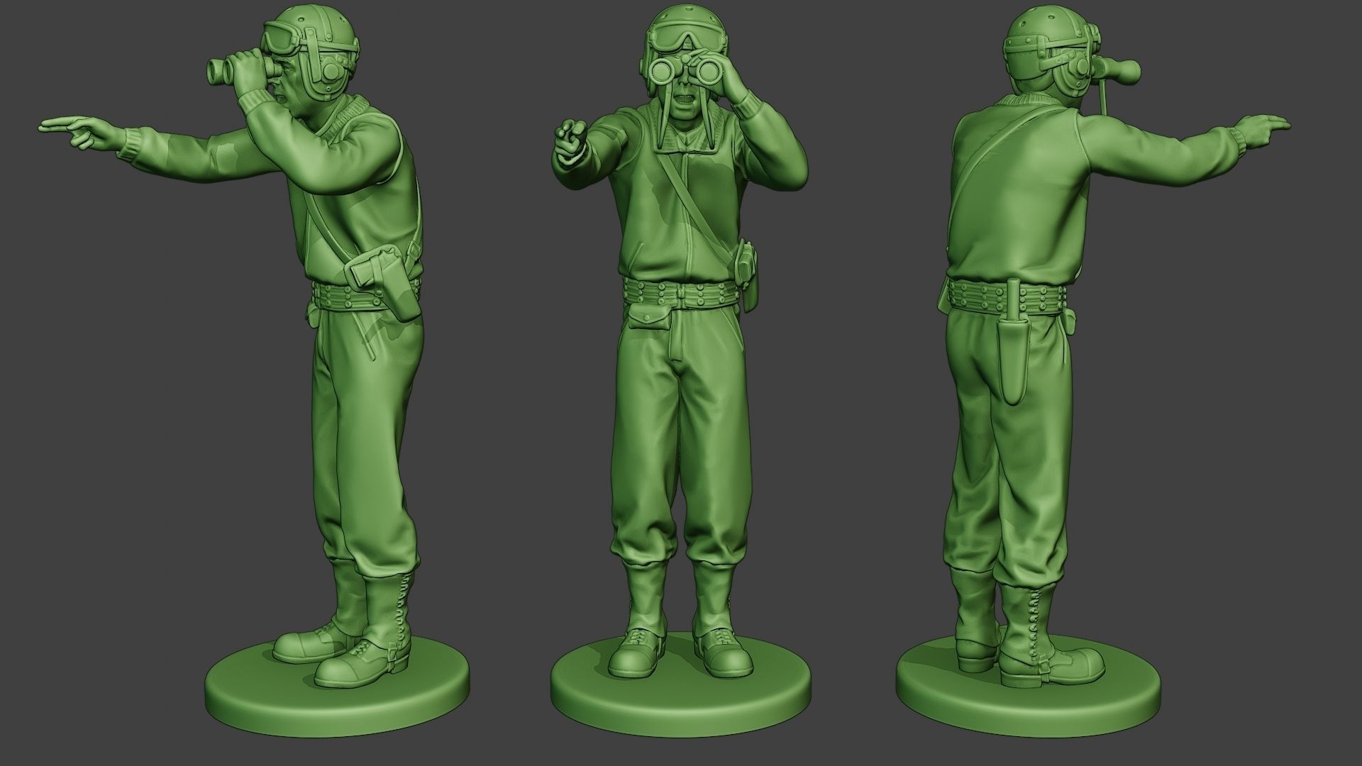 American Tank Crew ww2 ATC1 Pack1 3D Model Collection_4