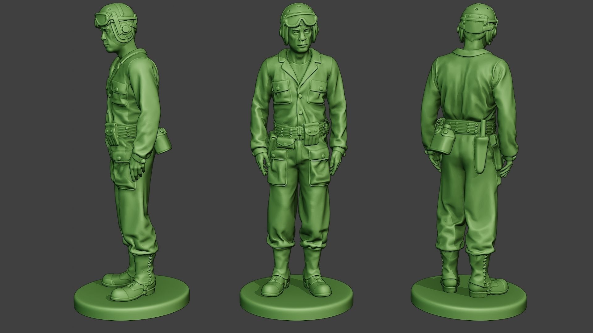 American Tank Crew ww2 ATC1 Pack1 3D Model Collection_2