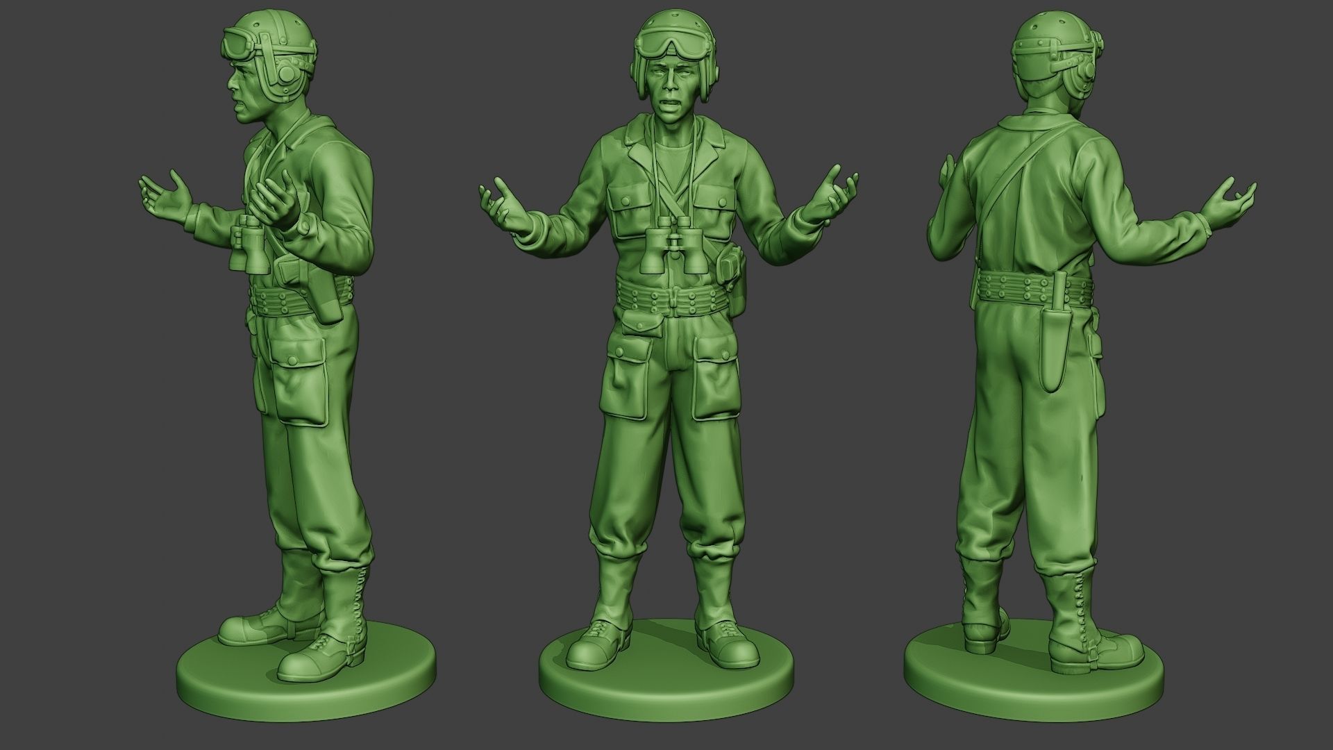 American Tank Crew ww2 ATC1 Pack1 3D Model Collection_11