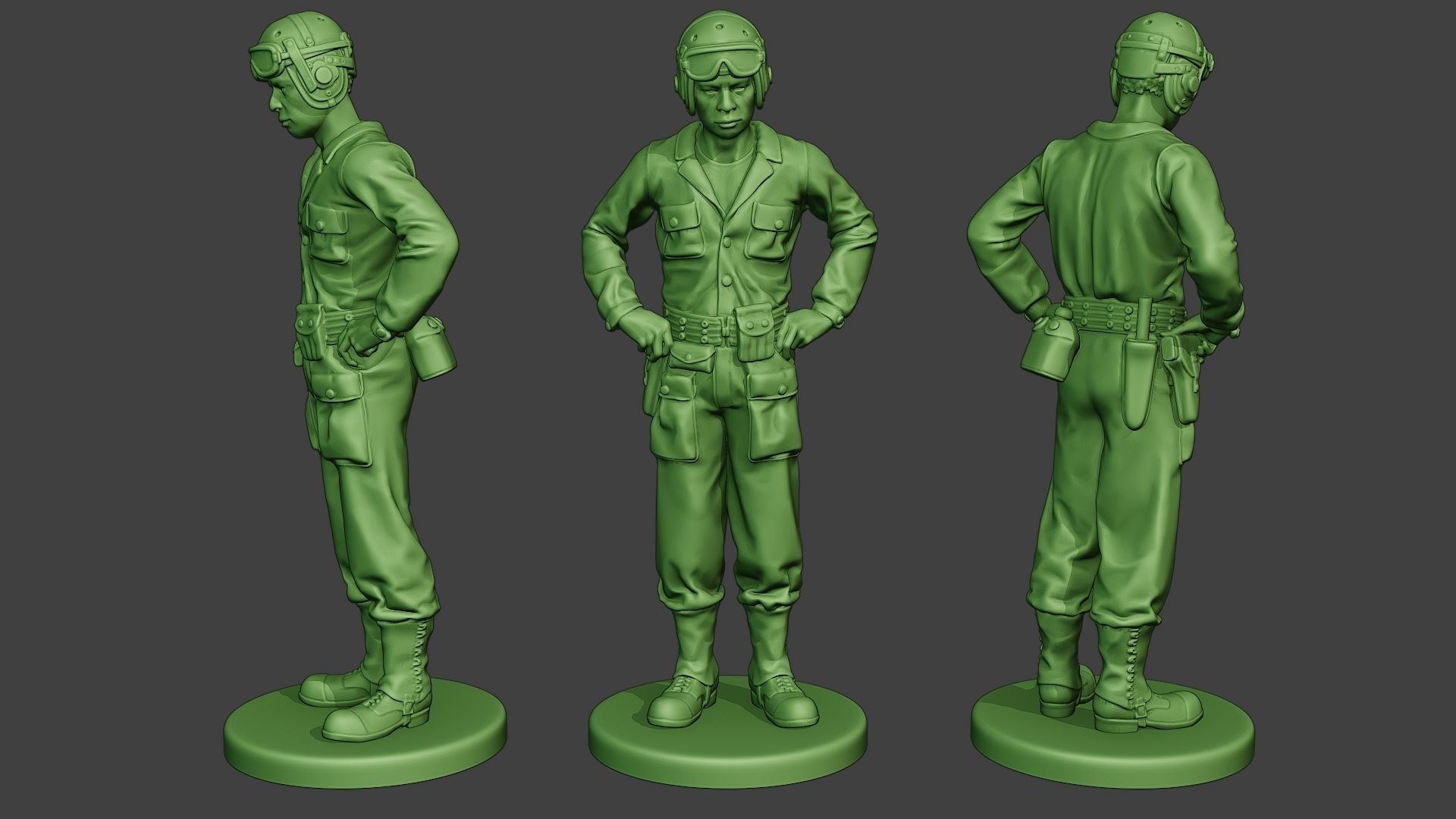 American Tank Crew ww2 ATC1 Pack1 3D Model Collection_3
