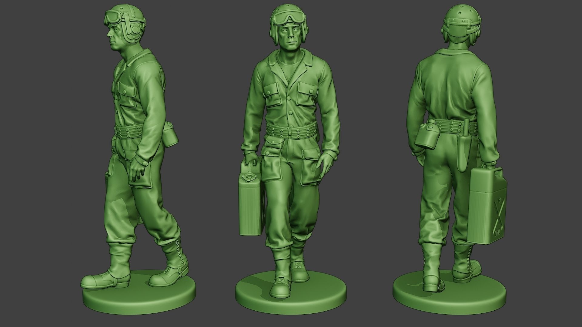 American Tank Crew ww2 ATC1 Pack1 3D Model Collection_6