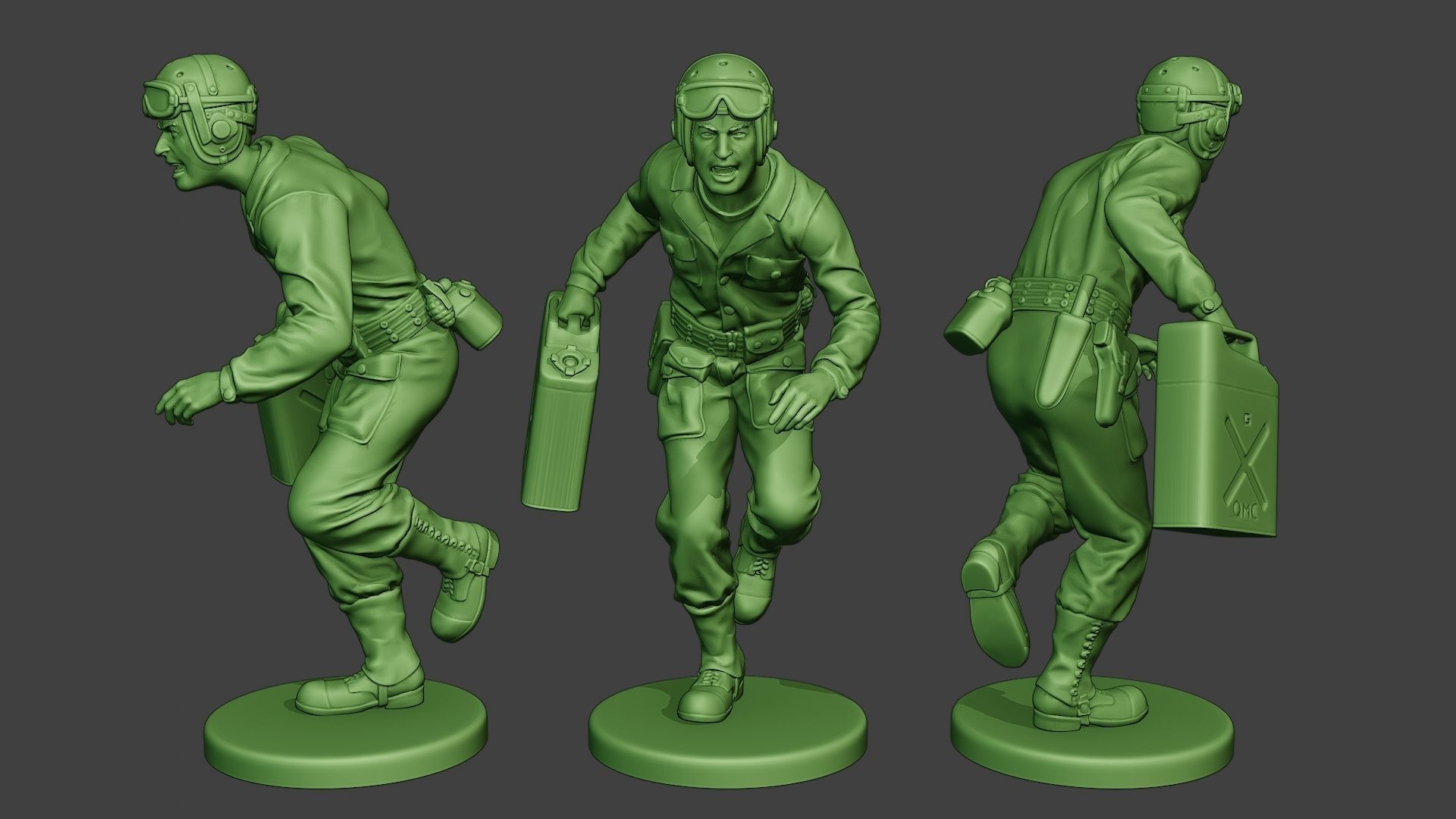 American Tank Crew ww2 ATC1 Pack1 3D Model Collection_9
