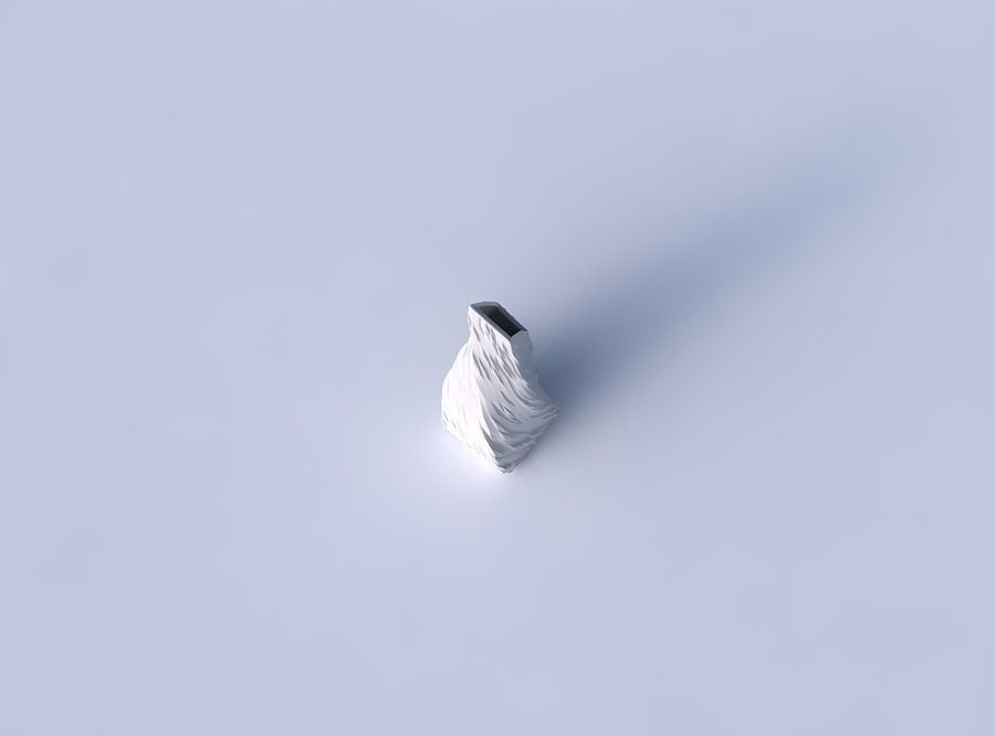 Vase twisted top bent rectangle with twisted diagonal dents a... 3D print model_2