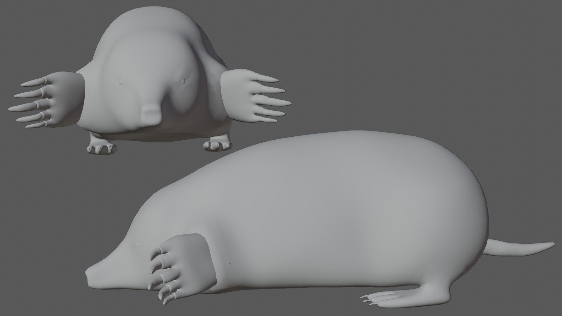 Mole rodent Low-poly 3D model_5